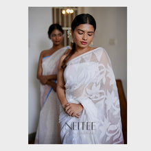 Load image into Gallery viewer, WHITE WITH CONTRAST BORDER COTTON SAREE KDM24-7 - NEITEE