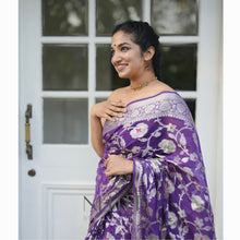 Load image into Gallery viewer, PURPLE GEORGETTE BANARASI BBA24-4 - NEITEE