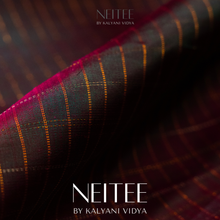 Load image into Gallery viewer, DOUBLE SHADE BROWN KHATTAM WITH PEACH PURPLE BORDER KS25-8 - NEITEE