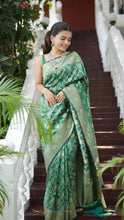 Load image into Gallery viewer, GREEN BANARASI BROCADE- BBA24-6 - NEITEE