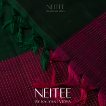 Load image into Gallery viewer, DARK GREEN WITH RANI PINK KANCHIVARAM SILK SAREE KS25-7 - NEITEE