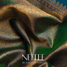 Load image into Gallery viewer, PEACOCK BLUE KANCHIVARAM SILK SAREE KS25-2 - NEITEE