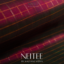 Load image into Gallery viewer, DOUBLE SHADE BROWN KHATTAM WITH PEACH PURPLE BORDER KS25-8 - NEITEE