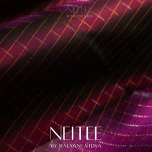 Load image into Gallery viewer, DOUBLE SHADE BROWN KHATTAM WITH PEACH PURPLE BORDER KS25-8 - NEITEE