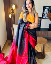Load image into Gallery viewer, GANGA JAMUNA BLACK CONTRAST KANCHIVARAM SAREE KS25-12 - NEITEE