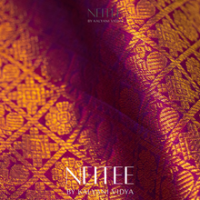 Load image into Gallery viewer, ORANGE WITH PURPLE KANCHIVARAM SILK SAREE KS25-1 - NEITEE