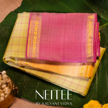 Load image into Gallery viewer, PASTEL GREEN WITH DUAL BORDERS KANCHIVARAM SILK SAREE KS25-3 - NEITEE