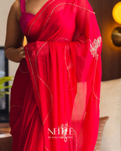 Load image into Gallery viewer, POOJA- DEEP RED CHIFFON CF26-3 - NEITEE