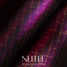 Load image into Gallery viewer, DOUBLE SHADE BROWN KHATTAM WITH PEACH PURPLE BORDER KS25-8 - NEITEE