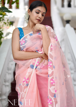 Load image into Gallery viewer, LIGHT PEACH PURE MUSLIN JAMDANI SAREE JSJ24-5 - NEITEE