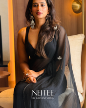 Load image into Gallery viewer, BLACK CHIFFON SAREE CF26-1 - NEITEE