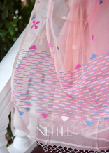 Load image into Gallery viewer, LIGHT PEACH PURE MUSLIN JAMDANI SAREE JSJ24-5 - NEITEE