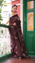 Load image into Gallery viewer, WINE ORGANZA SILK SAREE OSO24-5 - NEITEE