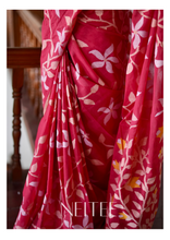Load image into Gallery viewer, RED PURE MUSLIN JAMDANI SAREE JSJ24-9 - NEITEE