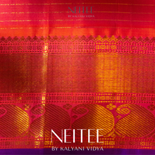 Load image into Gallery viewer, DOUBLE SHADE BROWN KHATTAM WITH PEACH PURPLE BORDER KS25-8 - NEITEE
