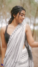 Load image into Gallery viewer, BLACK AND WHITE KALYANI SAREE KDM24-13 - NEITEE