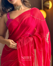 Load image into Gallery viewer, POOJA- DEEP RED CHIFFON CF26-3 - NEITEE