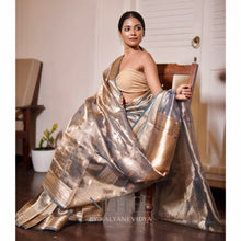 Load image into Gallery viewer, BLUE GOLD TISSUE SILK SAREE TSA24-6 - NEITEE