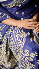 Load image into Gallery viewer, NAVY BLUE KUTCH SILK SAREE KSJ24-5 - NEITEE