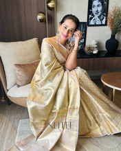 Load image into Gallery viewer, OFF WHITE TISSUE KANCHIVARAM SAREE KS25-15 - NEITEE