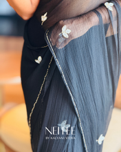 Load image into Gallery viewer, BLACK CHIFFON SAREE CF26-1 - NEITEE