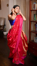 Load image into Gallery viewer, RANI RED AND PINK CHANDERI SILK SAREE CSA24-6 - NEITEE