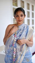Load image into Gallery viewer, PASTEL SKY BLUE TISSUE SILK SAREE TSA24-1 - NEITEE