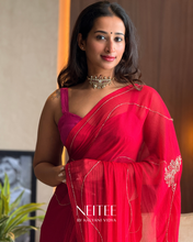 Load image into Gallery viewer, POOJA- DEEP RED CHIFFON CF26-3 - NEITEE
