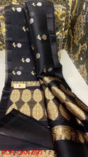 Load image into Gallery viewer, BLACK ORGANZA SILK SAREE 0S024-4 - NEITEE
