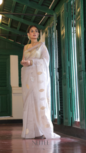 Load image into Gallery viewer, IVORY ORGANZA SILK SAREE OSO24-3 - NEITEE
