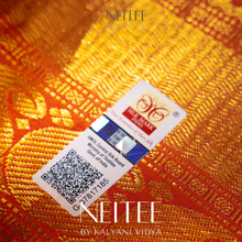 Load image into Gallery viewer, DOUBLE SHADE BROWN KHATTAM WITH PEACH PURPLE BORDER KS25-8 - NEITEE