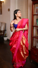 Load image into Gallery viewer, RANI RED AND PINK CHANDERI SILK SAREE CSA24-6 - NEITEE