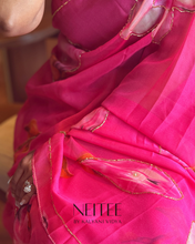 Load image into Gallery viewer, AISHA- FLORAL PINK SEMI CHIFFON CF26-4 - NEITEE