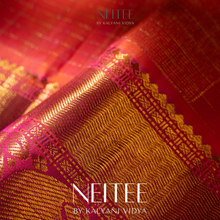 Load image into Gallery viewer, DOUBLE SHADE BROWN KHATTAM WITH PEACH PURPLE BORDER KS25-8 - NEITEE
