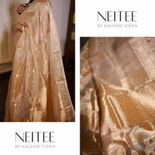 Load image into Gallery viewer, LIGHT BEIGE GOLD TISSUE SAREE TSA24-5 - NEITEE