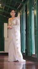 Load image into Gallery viewer, IVORY ORGANZA SILK SAREE OSO24-3 - NEITEE