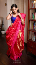 Load image into Gallery viewer, RANI RED AND PINK CHANDERI SILK SAREE CSA24-6 - NEITEE