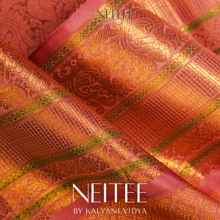 Load image into Gallery viewer, BLACK WITH PASTEL PINK KANCHIVARAM SILK SAREE KS25-10 - NEITEE