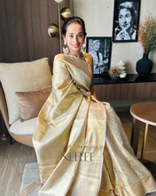 Load image into Gallery viewer, OFF WHITE TISSUE KANCHIVARAM SAREE KS25-15 - NEITEE