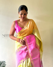 Load image into Gallery viewer, PASTEL GREEN WITH DUAL BORDERS KANCHIVARAM SILK SAREE KS25-3 - NEITEE