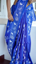 Load image into Gallery viewer, BRIGHT BLUE KANTHA SILK SAREE KSJ24-3 - NEITEE