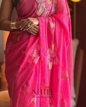 Load image into Gallery viewer, AISHA- FLORAL PINK SEMI CHIFFON CF26-4 - NEITEE