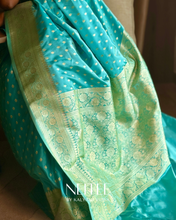 Load image into Gallery viewer, SKY BLUE DOUBLE SHADE SEMI SATIN BANARASI SAREE SSB25-2 - NEITEE