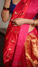 Load image into Gallery viewer, RANI RED AND PINK CHANDERI SILK SAREE CSA24-6 - NEITEE