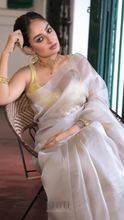 Load image into Gallery viewer, IVORY ORGANZA SILK SAREE OSO24-3 - NEITEE