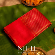 Load image into Gallery viewer, TISSUE PEACH ORGANZA KANCHIVARAM SILK SAREE KS25-9 - NEITEE