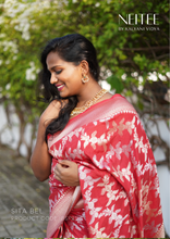 Load image into Gallery viewer, RED BANARASI CREPE SAREE BSF21-8 - NEITEE