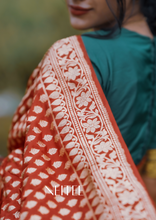 Load image into Gallery viewer, RED MAHARANI BANARASI KATAN SILK SAREE BSN21-2 - NEITEE