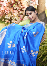 Load image into Gallery viewer, COBALT BLUE BANARASI KATAN SILK SAREE BSF21-10 - NEITEE