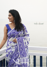 Load image into Gallery viewer, WHITE BLUE JAMDANI SAREE JSJ21-1 - NEITEE